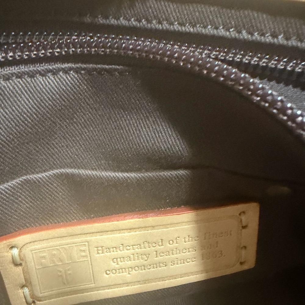 Frye Dark Brown Leather Satchel with Gold Hardware - Picture 8 of 10